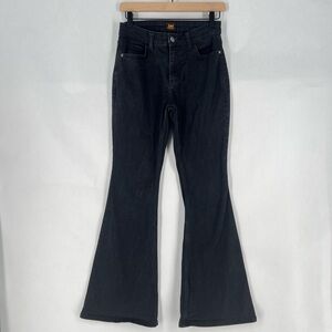 Lee‎ Legendary Flare Jeans Stretch Black Denim Mid Rise Casual Size 4